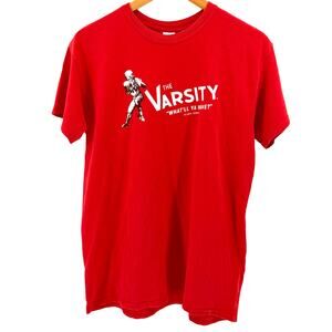Vintage 90s The Varsity Atlanta Georgia Red 100% Cotton Graphic T-Shirt